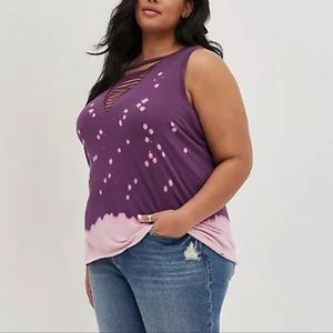 🎊Torrid SLASHER TANK - COTTON TIE DYE PURPLE